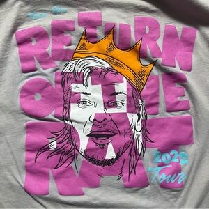 Theo Von Graphic Tee with Pink and Orange Crown Design Medium